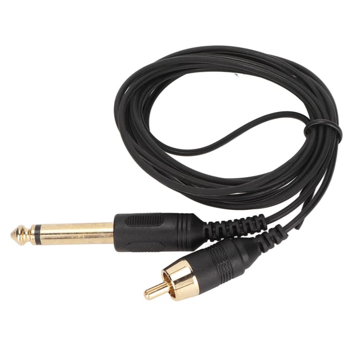 Cordon Clip pour Tatouage 6.6ft Long Flexible Transmission Stable Interface RCA Câble Clip pour Machine à Tatouer black