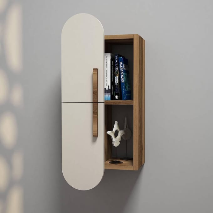 Asir - Wandplank - Okkernoot - 35 x 22 x 60 cm