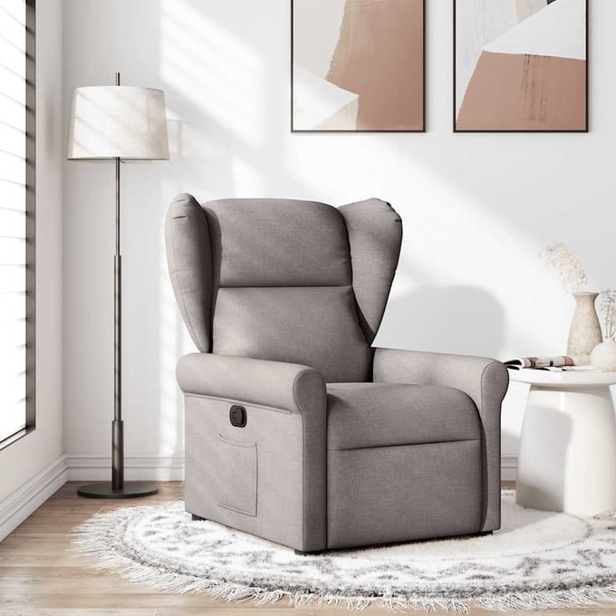 vidaXL - Fauteuil - verstelbaar - stof - taupe