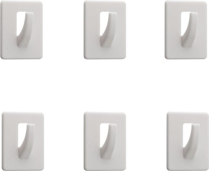 Tiger Handdoekhaak Baseline Rectangle S - 6 stuks - Wit