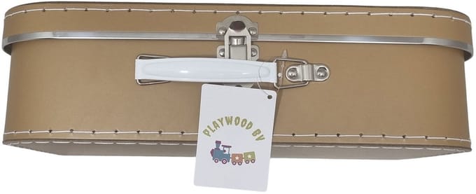 Playwood kartonnen kofferset bruin - speelgoed koffertjes 3 stuks.