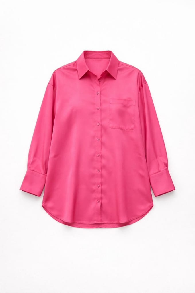 Touché Privé - Relax-fit satijnen blouse - Fuchsia - Dames