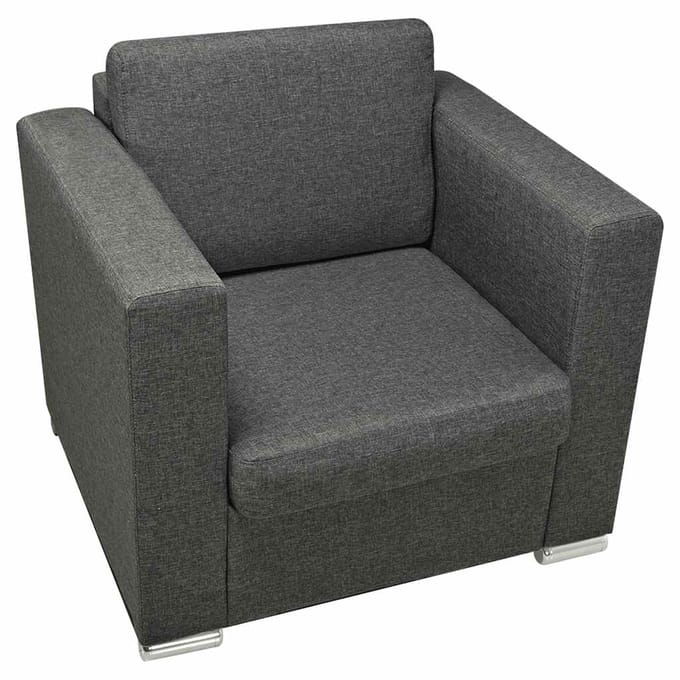 vidaXL Fauteuil stof donkergrijs