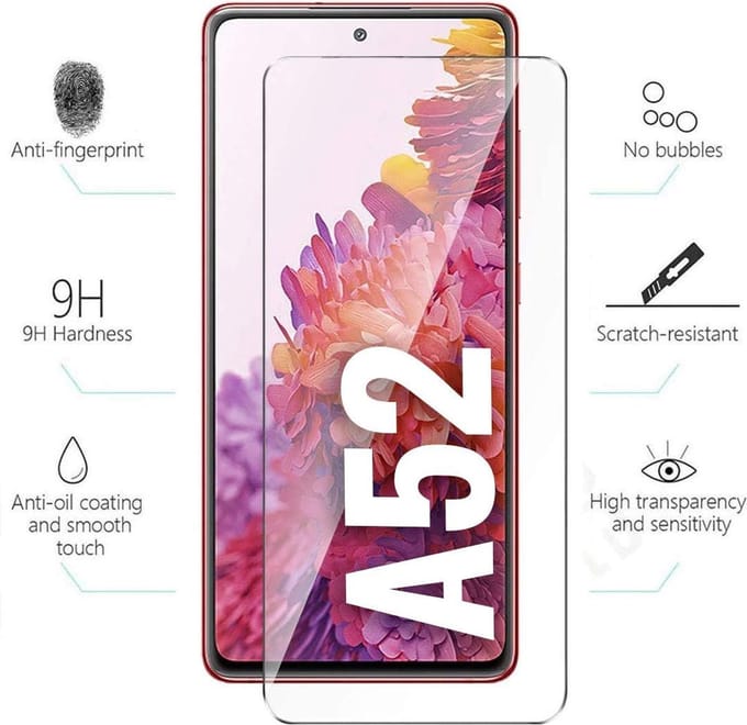 Hoesje geschikt voor Samsung Galaxy A52 Screenprotector - Tempered Glass – Anti Scratch – Galaxy A52 (5G) Screen protector – Case friendly - EPICMOBILE