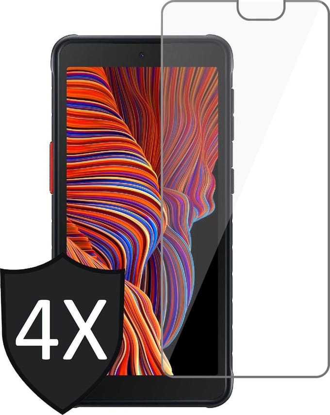 Screenprotector geschikt voor Samsung Galaxy Xcover 5 - Glas Screen Protector - 4 Stuks