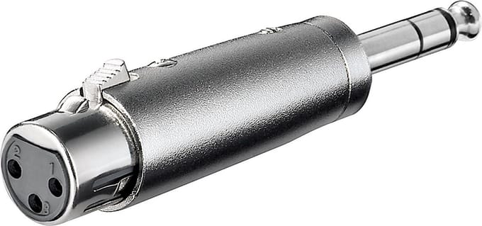 Goobay XLR-adapter, 1x XLR-contrastekker (3-polige) naar 1x 6,35 mm jack-stekker (4-polige, stereo)