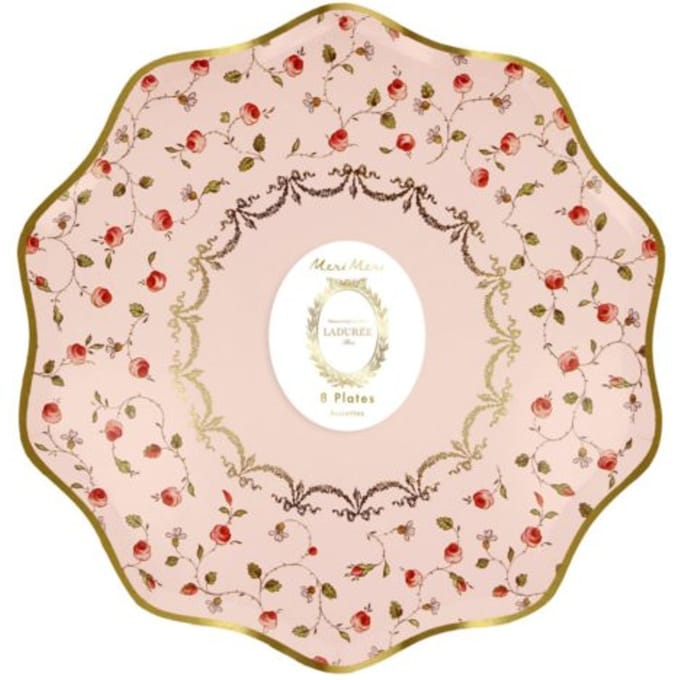 Meri meri x ladurée - bordjes papier groot à 8 stuks, marie-antoinette