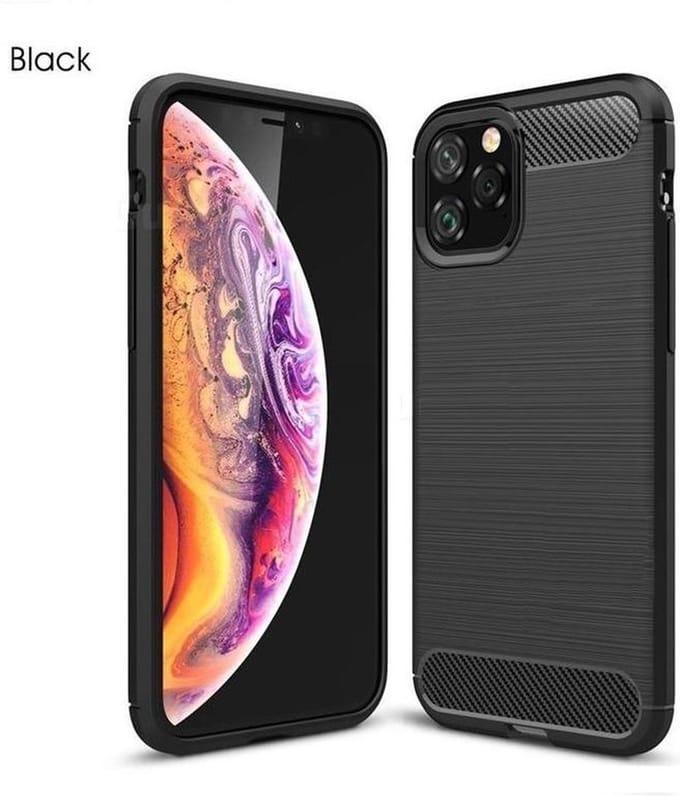 Ntech hoesje Hoesje Brushed TPU - Geschikt voor iPhone 11 Pro Max - Matt Zwart