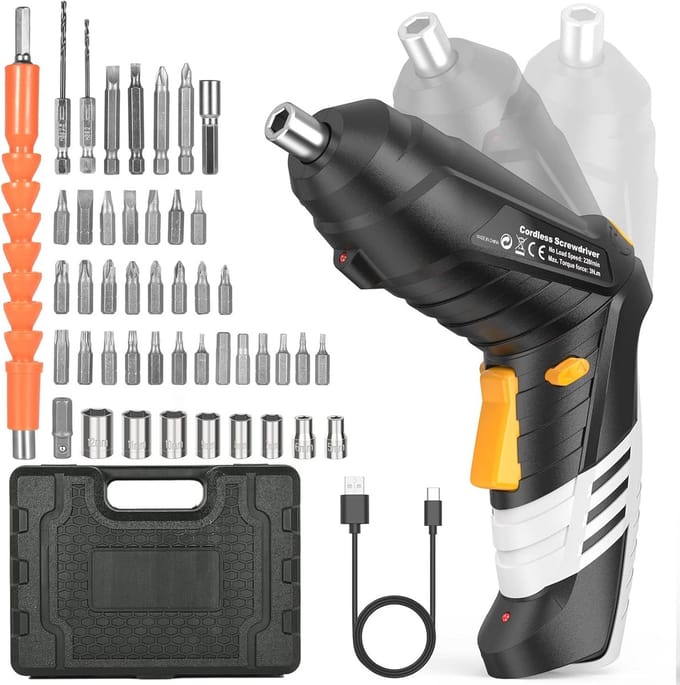 Accuschroevendraaier 3,6 V met 47-delige accessoires en LED-verlichting