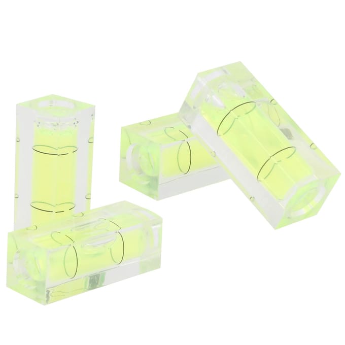 4 stuks Kleine Waterpas Vierkante Bubbelwaterpas Detector 3D Printer Waterpas Meetinstrument white