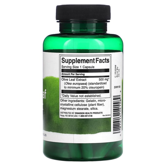 Olijfblad Extract, 500Mg, 60 Plantaardige Capsules
