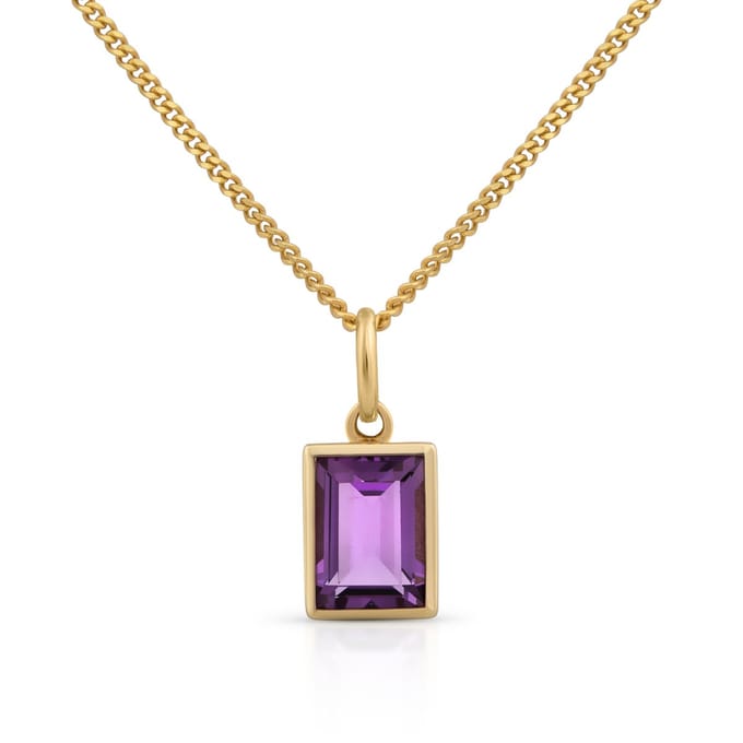 Orolino Halskette 585 Gold mit echtem Amethyst 42/45cm lang