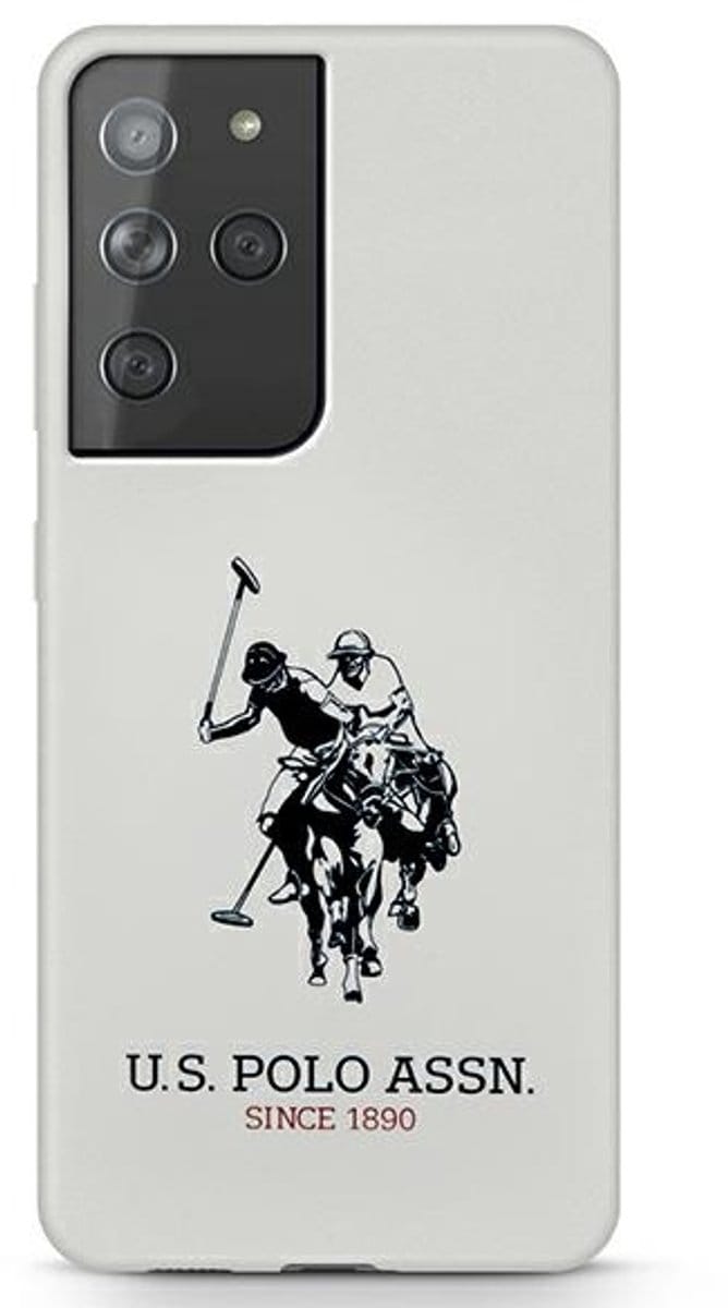 U.S. Polo Assn. Serie - Silicone Telefoonhoesje - Galaxy S21 Ultra - Wit - Logo