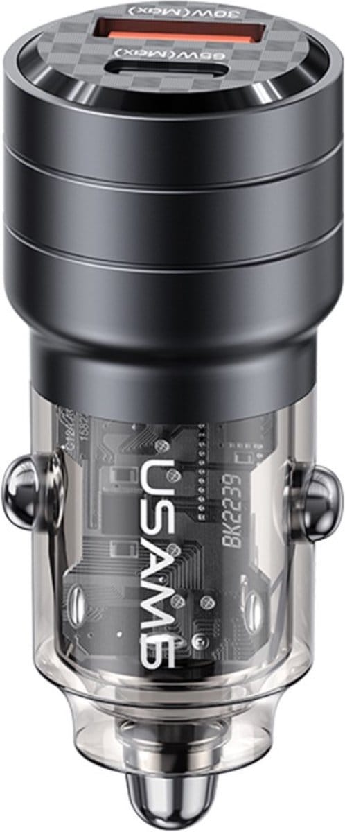 Usams C36 95W Autolader Voor Telefoons, Snelladen Via Usb-C