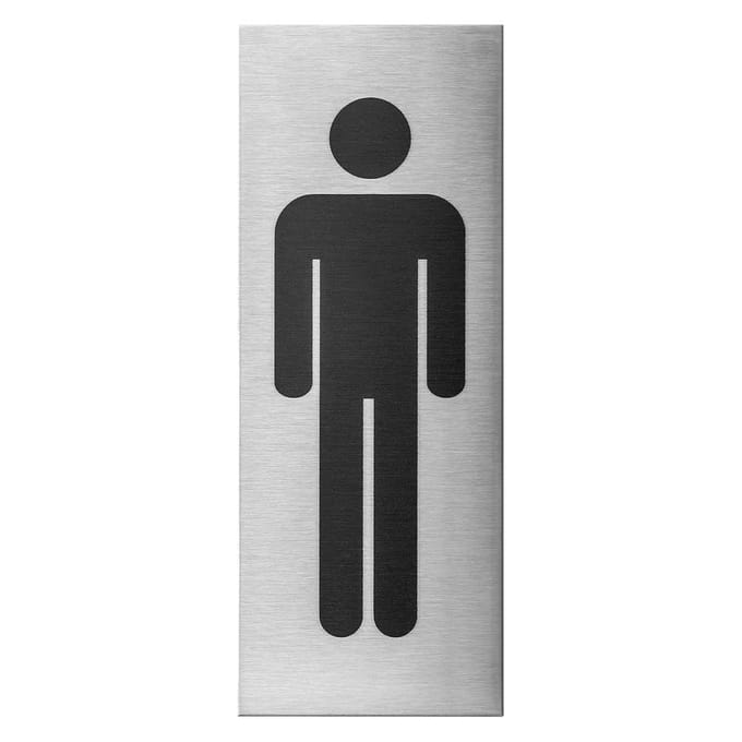 Pictogram - RVS geborsteld - RVS - GPF - RVS 'Heren' rechthoekig