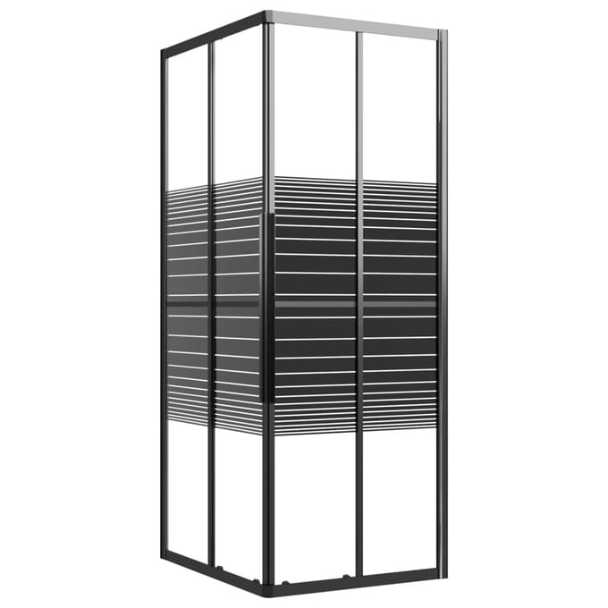 vidaXL - Douchecabine - strepen - 90x70x180 - cm - ESG - zwart