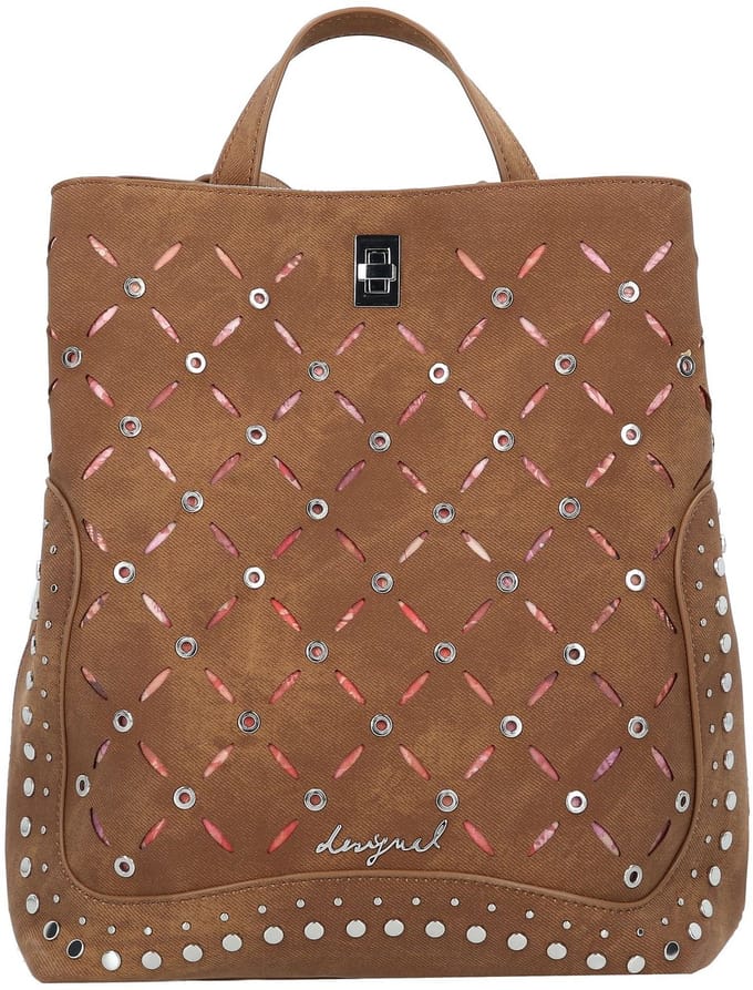 Desigual vrijetijdsrugzak rugzak Yankee Metal Patch Sumy Mini Backpack Camel bruine