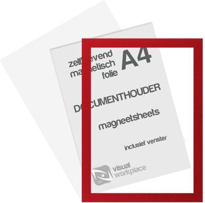 Zelfklevend magneet folie A4 (incl. magneetvenster) - Rood