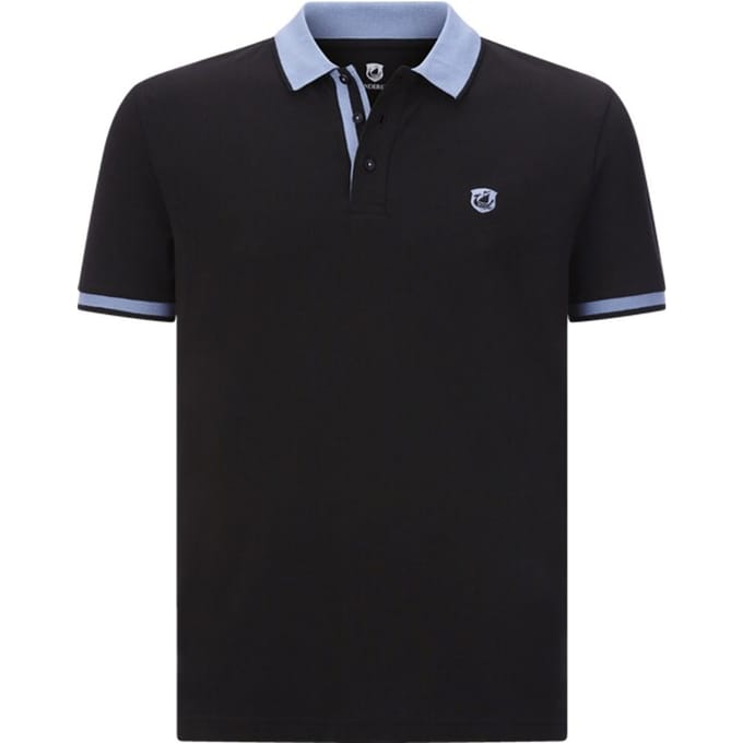 Jan Vanderstorm herren Poloshirt - 80/82 - zwart - Plus Size