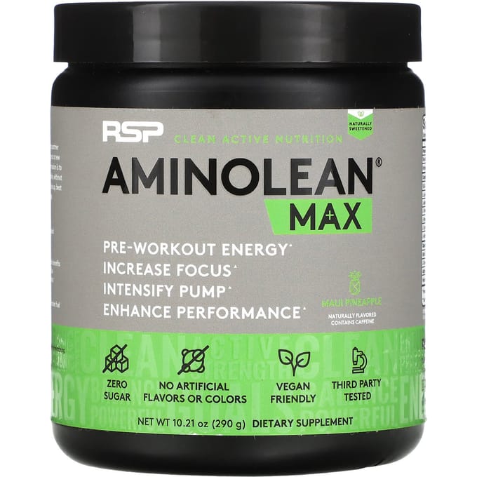 RSP Nutrition, Complément Énergétique Pré-Entraînement AminoLean Max, Saveur Ananas de Maui, 10.21 oz (290 g)