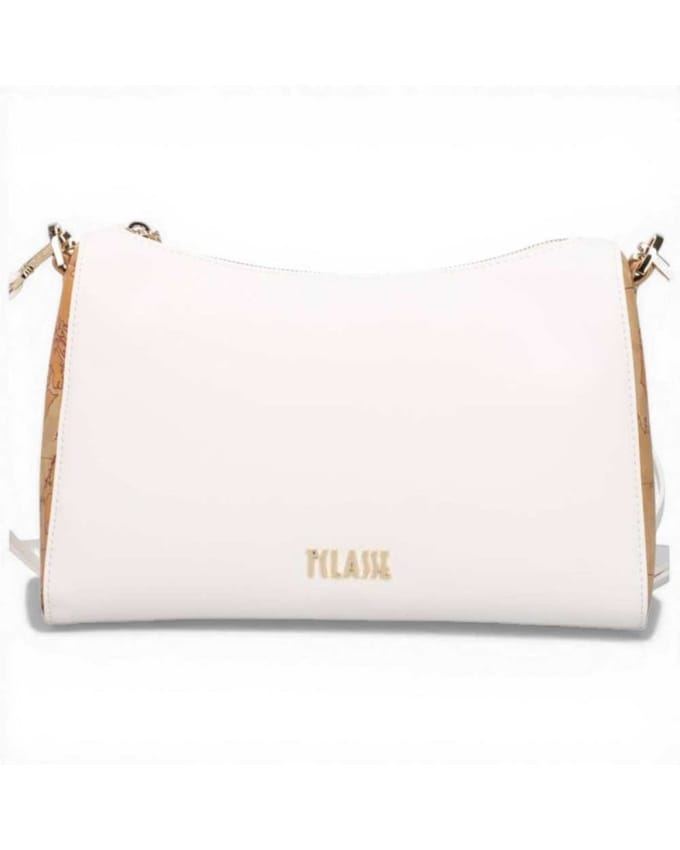 Alviero Martini 1 Classe Monogram vrouw witte schoudertas met all-over logo en Geo Details