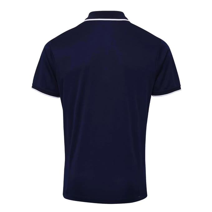 Premier Heren Coolchecker Contrast Pique Poloshirt (Marine / Wit)
