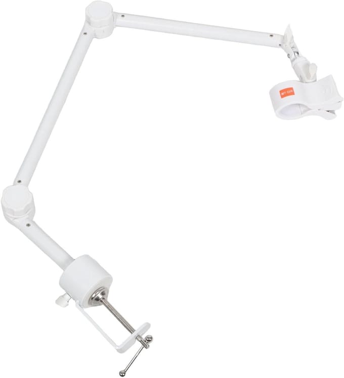 Verstelbare Desktop Microfoonarm met Stevige Schokdemping Witte Boomarm met Schroefdraad voor Streaming Podcasten Professionele Opname