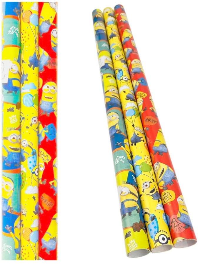 Minions cadeaupapier - Inpakpapier - 200 x 70 cm - 3 rollen