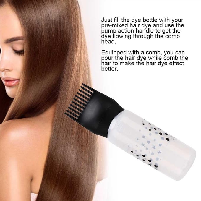 Bouteille de teinture pour cheveux, shampoing, coloration capillaire, applicateur de colorant avec peigne, 170 ml (Noir) white