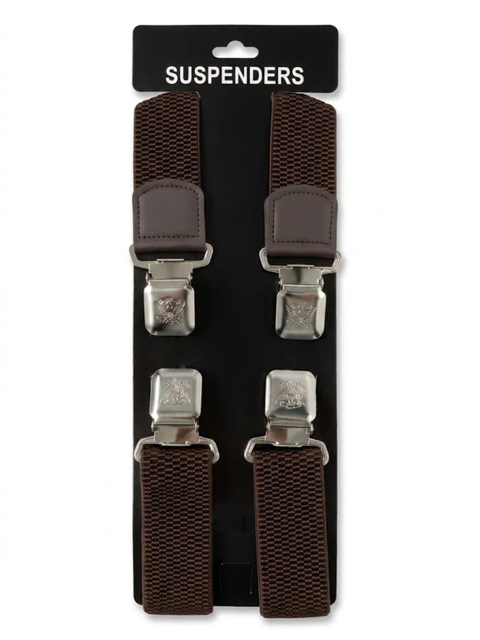 Safekeepers Bretels – 4 Clips – Extra Breed (4 cm) – X model - Inclusief Leren Sleuteletui – Donkerbruin