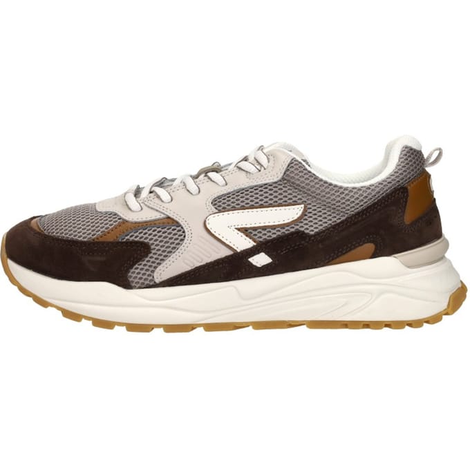 Hub  Grid almond brown/off white lage sneakers heren
