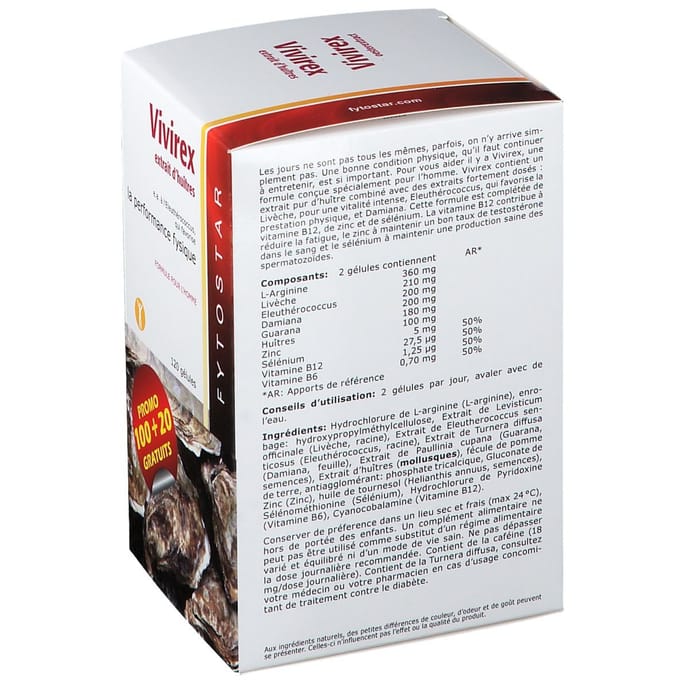 Fytostar Vivirex – Voor het libido – Man prestatie– 120 capsules