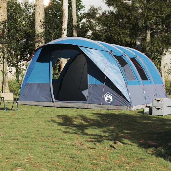 Vidaxl Tente de Camping, Tunnel, 5 Personnes, Bleu, Imperméable