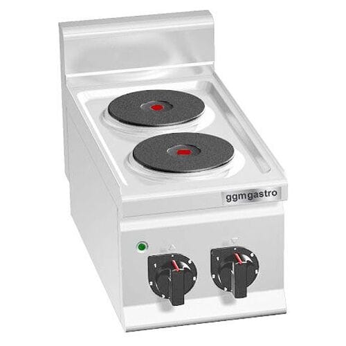 GGM Gastro Elektroherd - 4 kW - 2 Platten Rund Zilver