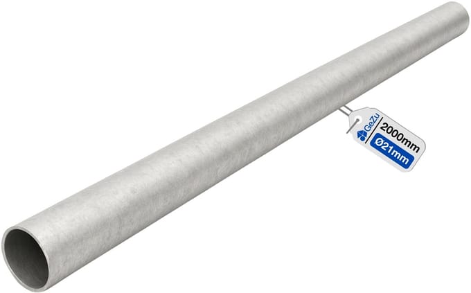 GeZu Impex Stalen Buis Ø 27 mm x 2000 mm Verzinkte Vuur Stalen Pijp voor Buis Klemmen Leuningen Frames Meubels &