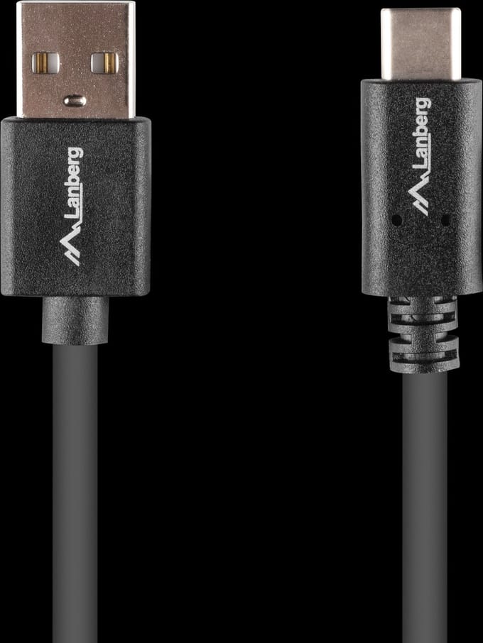 Lanberg - CA-USBO-15CU-0018-BK - USB-C > USB-A - Zwart - 1.8 meter