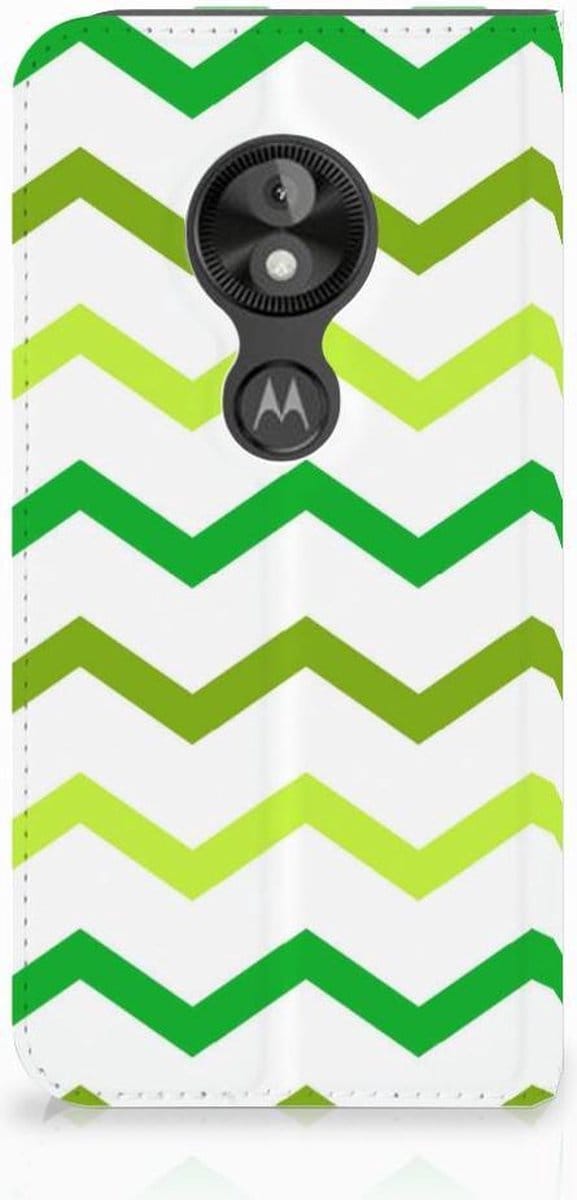 Motorola Moto E5 Play Hoesje met Magneet Zigzag Groen