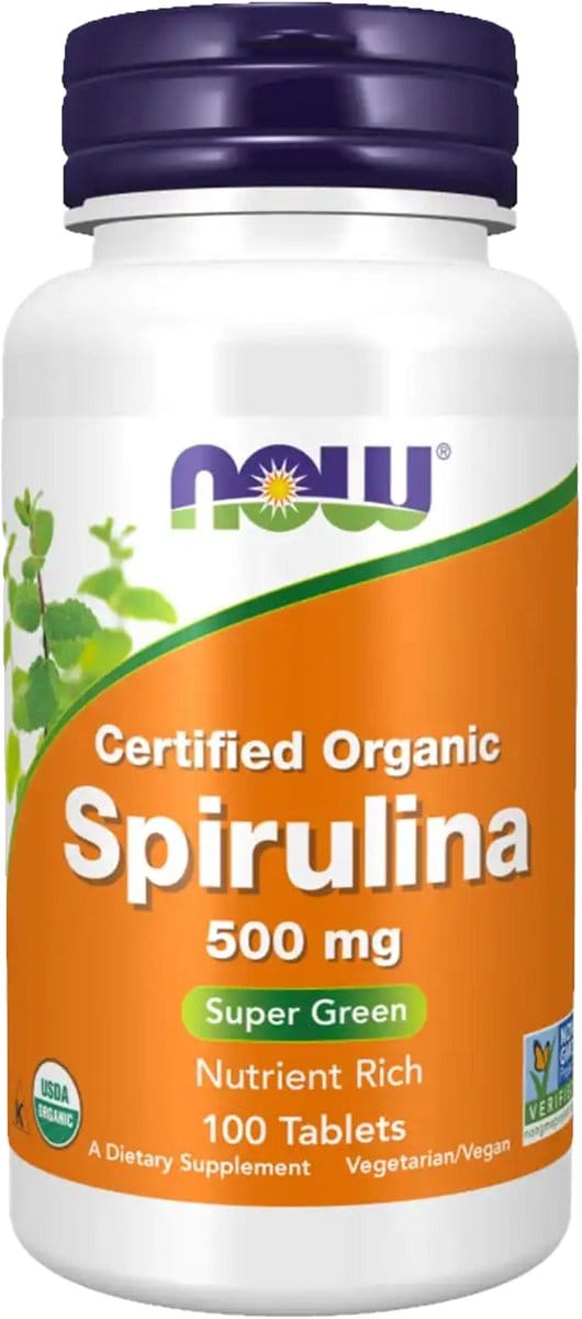 Spirulina 500mg 200 tabletten van Organische herkomst - de multivitamine van Moeder Aarde | NOW