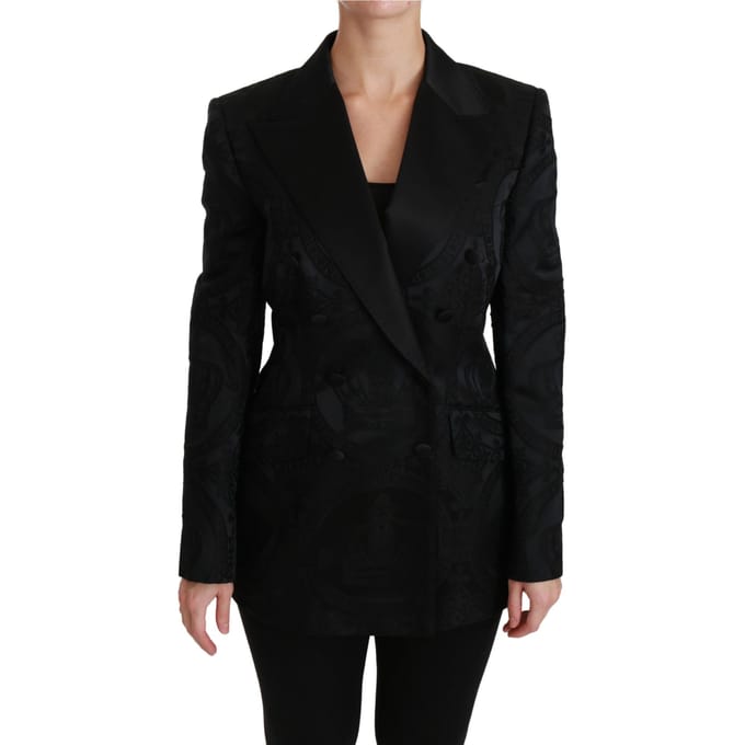 Paisley Geperst Dubbelgedecteerd Blazer