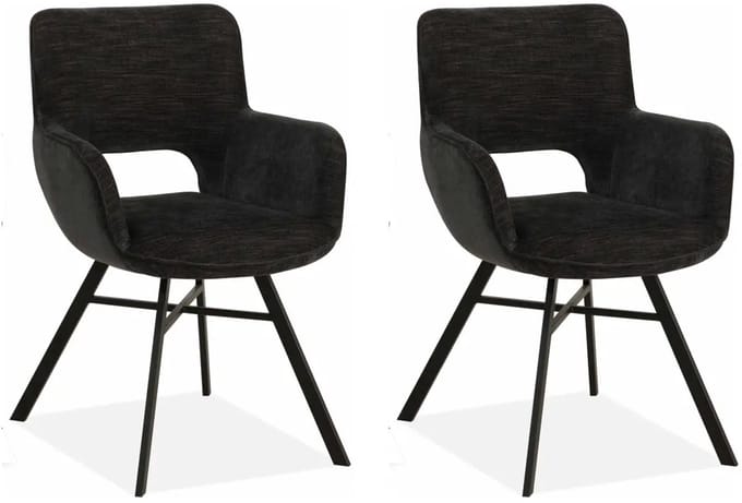 MX Sofa - Eetkamerstoel Mercury - Black (set van 2 stoelen)