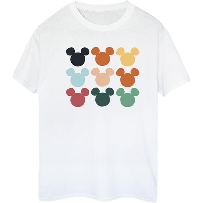 Disney Dames/Dames Mickey Mouse Hoofden Vierkant Katoenen Vriendje T-shirt (Wit)