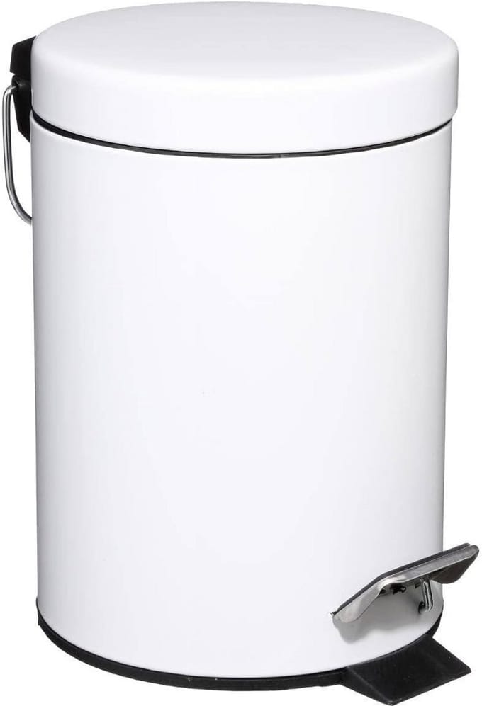 Kleine Witte Metalen Pedaalemmer 3 Liter