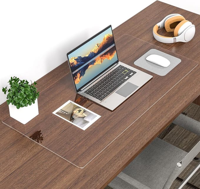 Transparante PVC Bureaublad Beschermer met Ronde Randen 70x40 CM