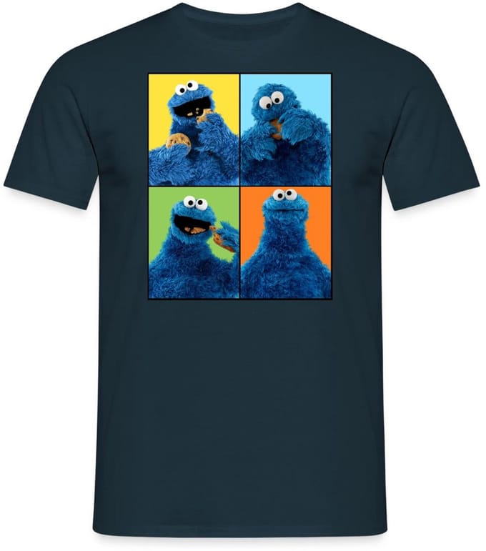 Sesamstraat Koekiemonster Kunst T-Shirt Heren