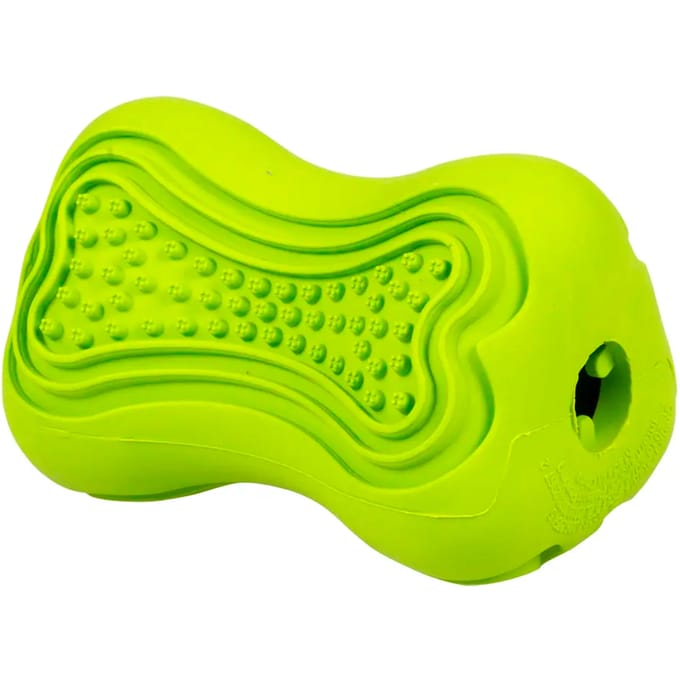 Rubberen hondenvoer dispenser met tandbeen Duvoplus