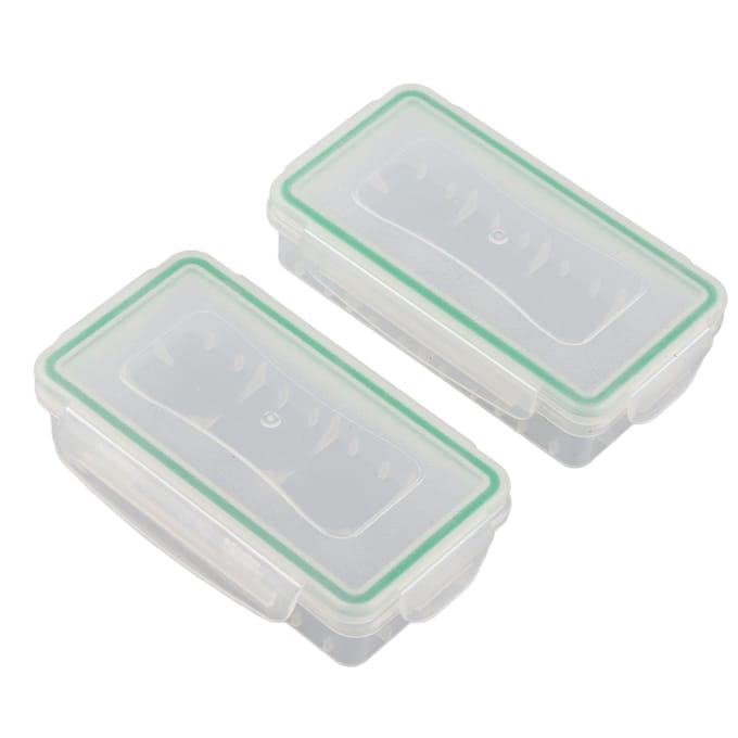 2 STUKS 18650 Batterij Opbergdoos Houder Waterdicht Batterijen Beschermhoes white