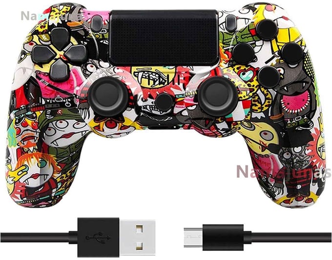 Namajunas - Draadloze Controller geschikt voor PS4/Pro/Slim/PC - Bluetooth gamepad - Geschikt voor Playstation 4 -Zes-assige sensor - LED-lichtbalk en touchscreen-functionaliteit - Audio Jack Input - Gaming Accesoires