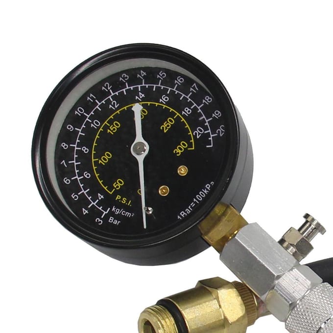 Motorcilindercompressietesterkit 0-300PSI Drukmeter Controletesttool Automobiel zwart
