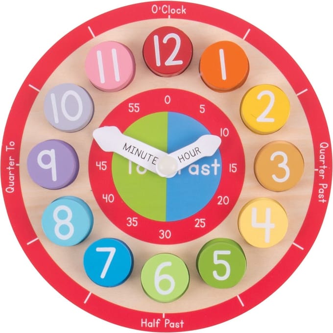 Bigjigs Teaching Clock houten leerklok oefen klok