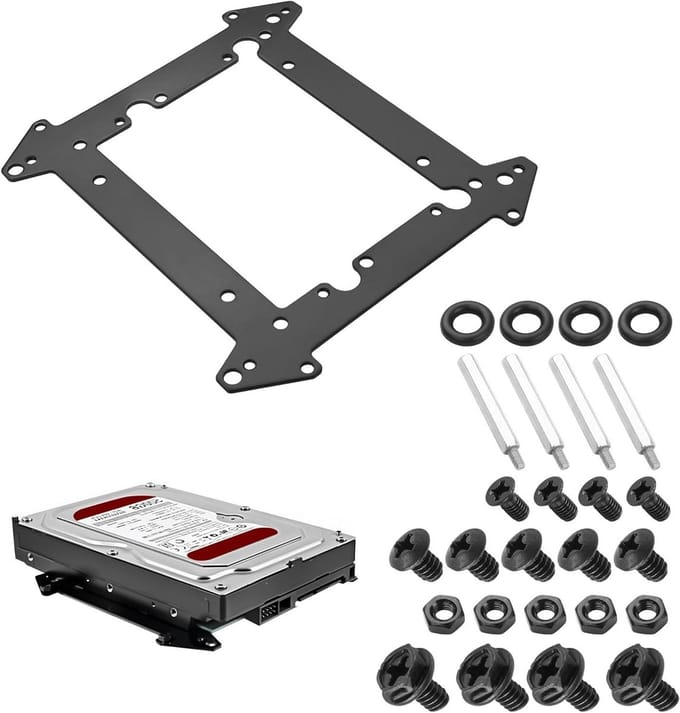 Harde Schijf Houder - HDD SSD Beugel - Opslag Uitbreiden - Stapelbaar Metaal - 12 cm Ventilator - Zwart